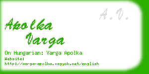 apolka varga business card